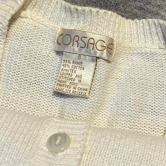 Vintage corsage floral embroidered cardigan - Picture 5 of 7